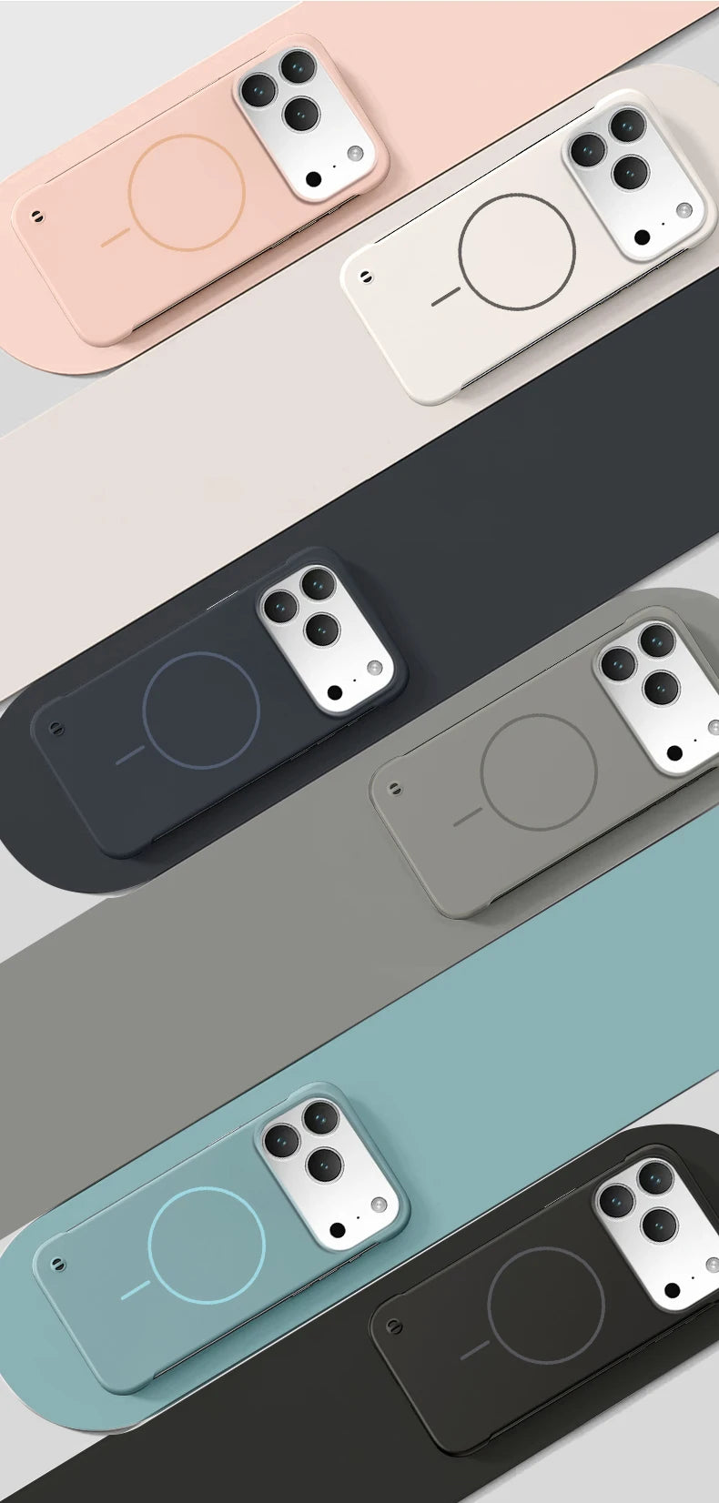 Frameless Solid Color Magnetic Case For iPhone 17 Max Plus Magsafe Hard PC Matte Back Cover