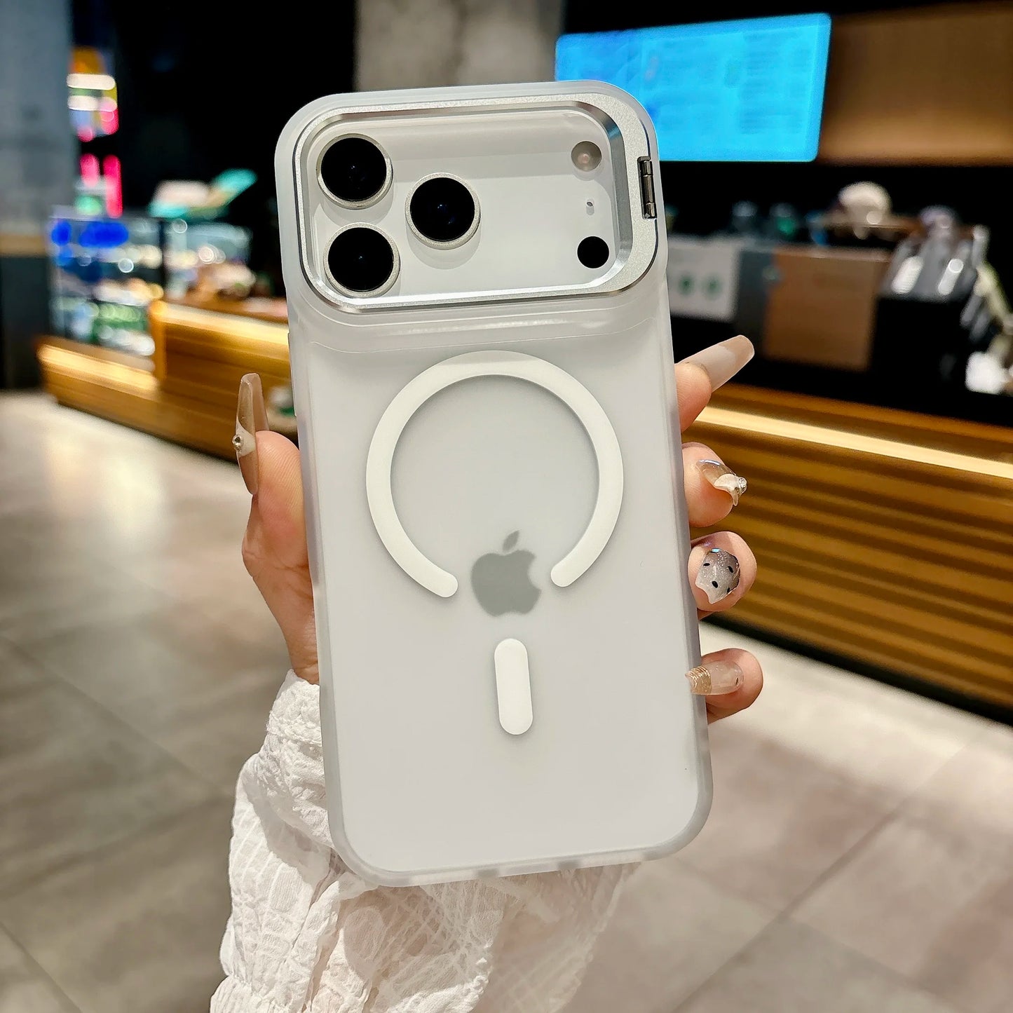 New Frosted Matte Translucent Magnetic Case For iPhone 17 17Pro 17Air 17 Pro Max Metal Bracket For Magsafe Wireless Charge Cover