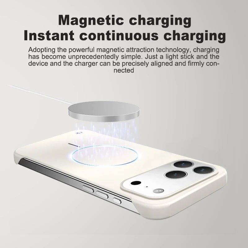 Frameless Solid Color Magnetic Case For iPhone 17 Max Plus Magsafe Hard PC Matte Back Cover