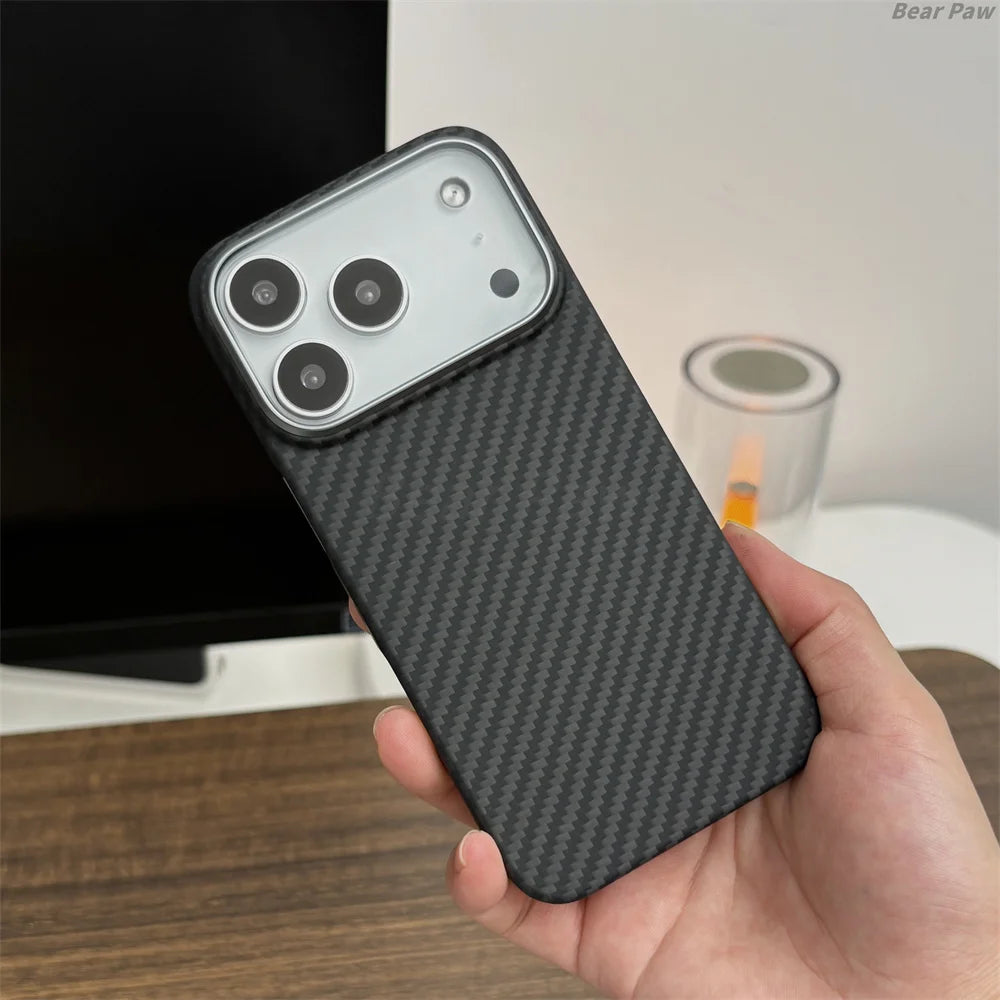 Aramid Carbon Fiber Magnetic Case for iPhone 17 Pro Max Frame Kevlar Fiber Cover for iPhone 17 Pro Magsafe Cases Funda