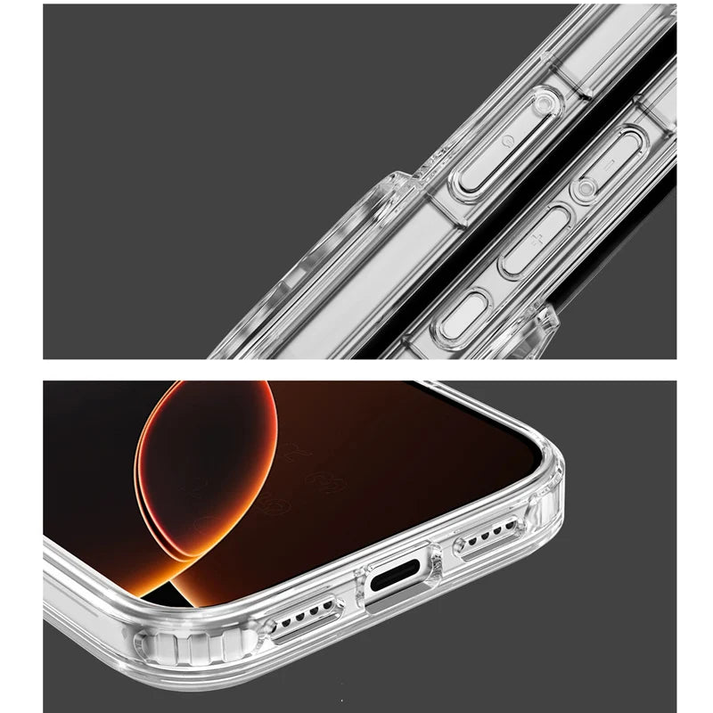 Crystal Transparent for Magsafe Magnetic Case For iPhone 17 17Pro 17 Pro Max 17 Air Clear Shockproof for Wireless Charge Cover