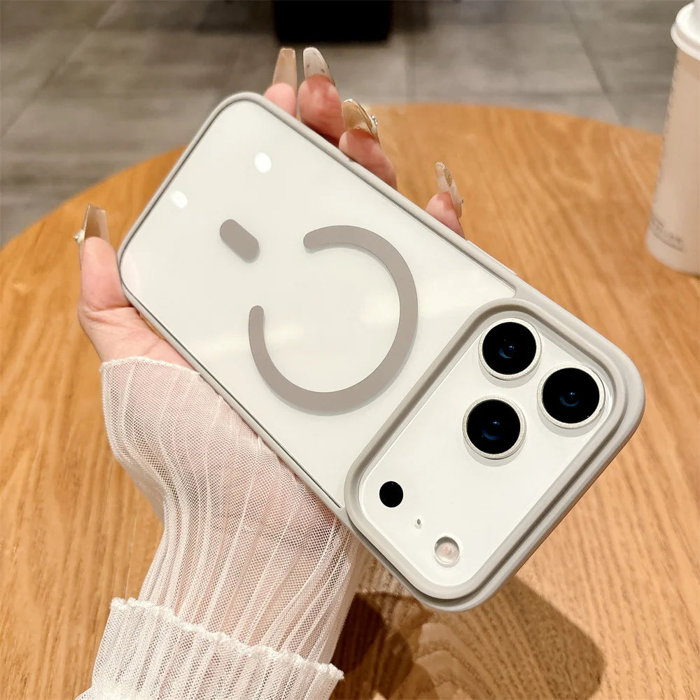 Luxury For Magsafe Magnetic Wireless Charge Case For iPhone 17Air 11 12 13 14 15 16 17 Pro Max Plus Transparent Hard Back Cover