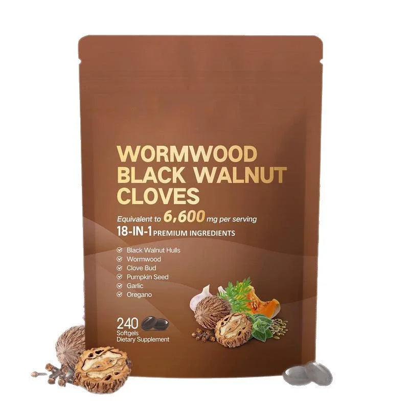 240 Count Wormwood Black Walnut Clove Capsules Cleanse Detox Care Support with 6600mg 18 in 1 Herbal Blend with Pumpkin Seed