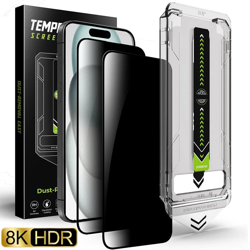 HD/Anti Spy Screen Protectors For iPhone 17 17Air 17Pro MAX Dust Free Installation Privacy Tempered Glass Anti Scratch Films