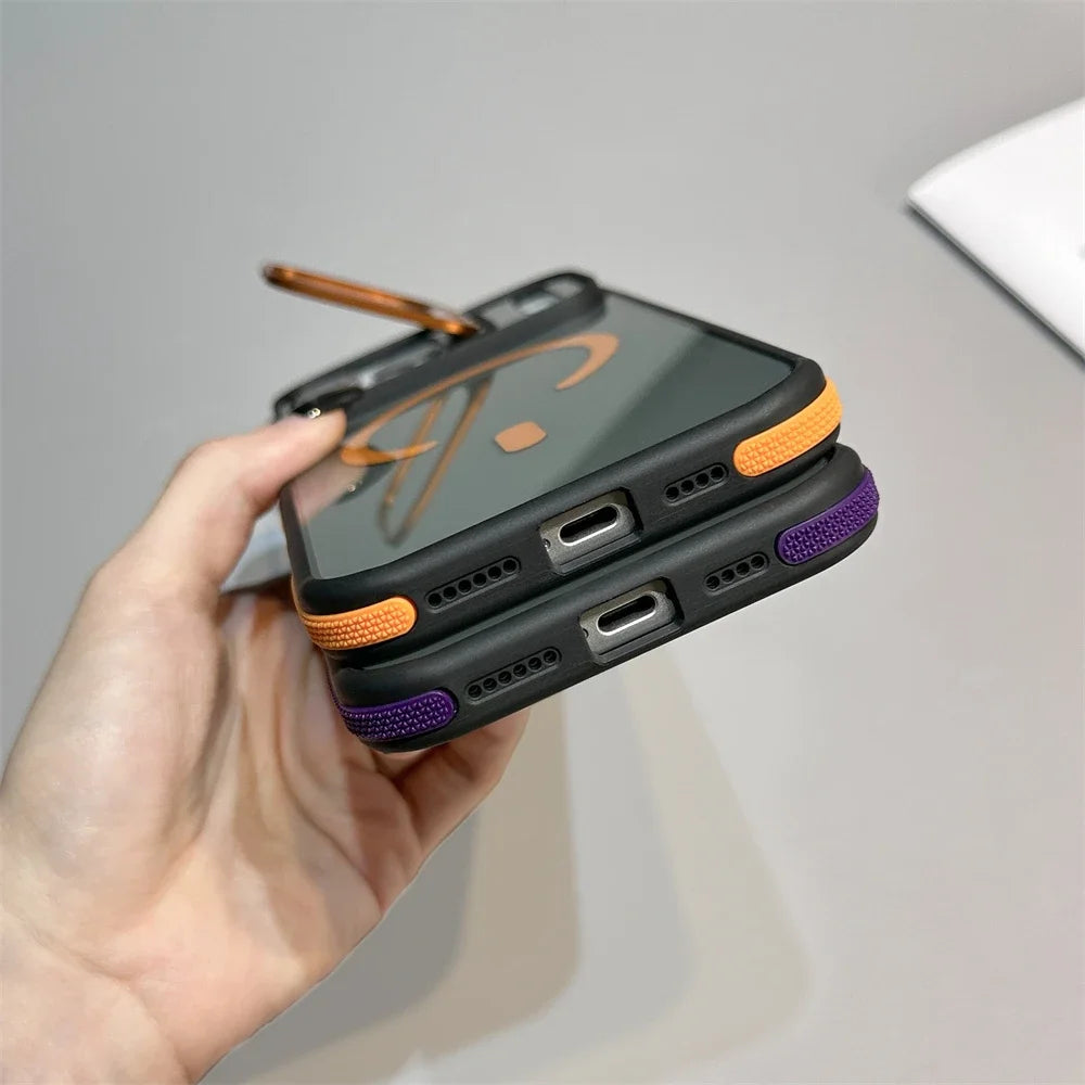Luxury Matte Transparent Magsafe Kickstand Stand Phone Case For iPhone 17 Air 16 15 14 Plus 13 12 11 17 Pro Max Magnetic Cover
