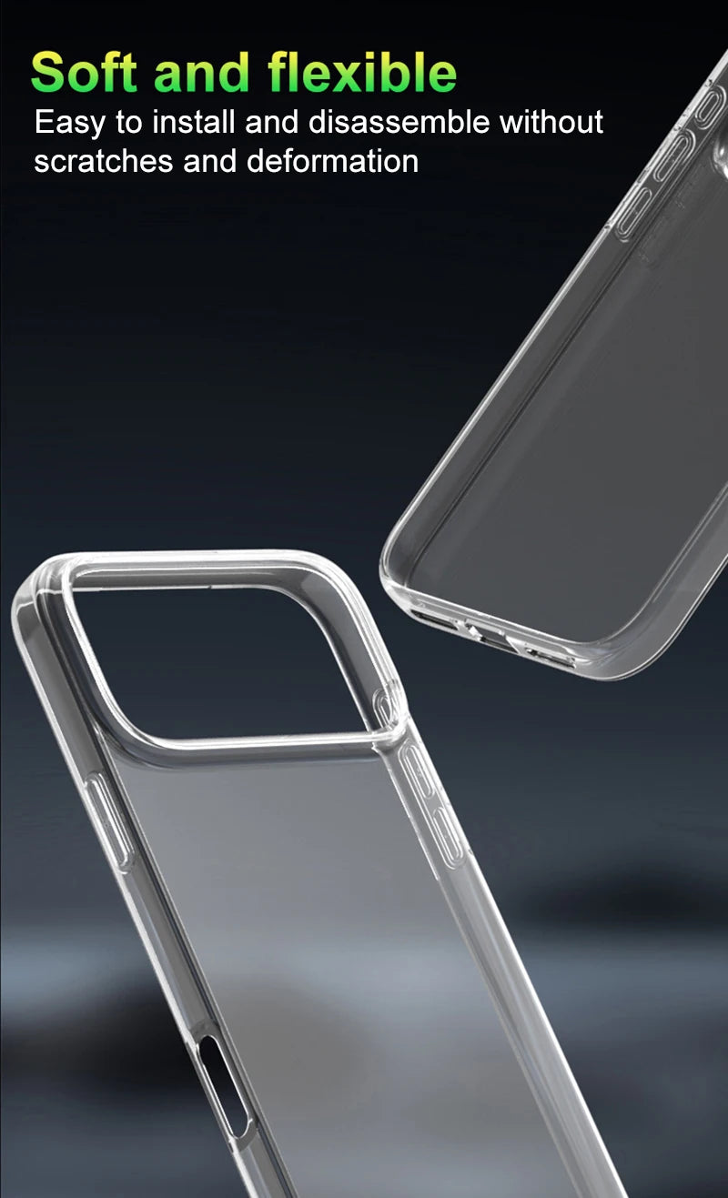 Luxury Silicone Soft Case For iPhone 17 Air Pro Max Ultra Thin Transparent Clear Back Cover For iPhone17 17ProMax Slim Shell