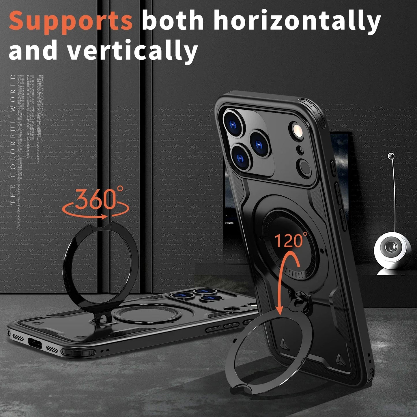 for iphone17 Wireless Charging Stand Ring Hard Case for Iphone 17 Pro Max 17 Air Plus Pro IphoneIphone17 Cases