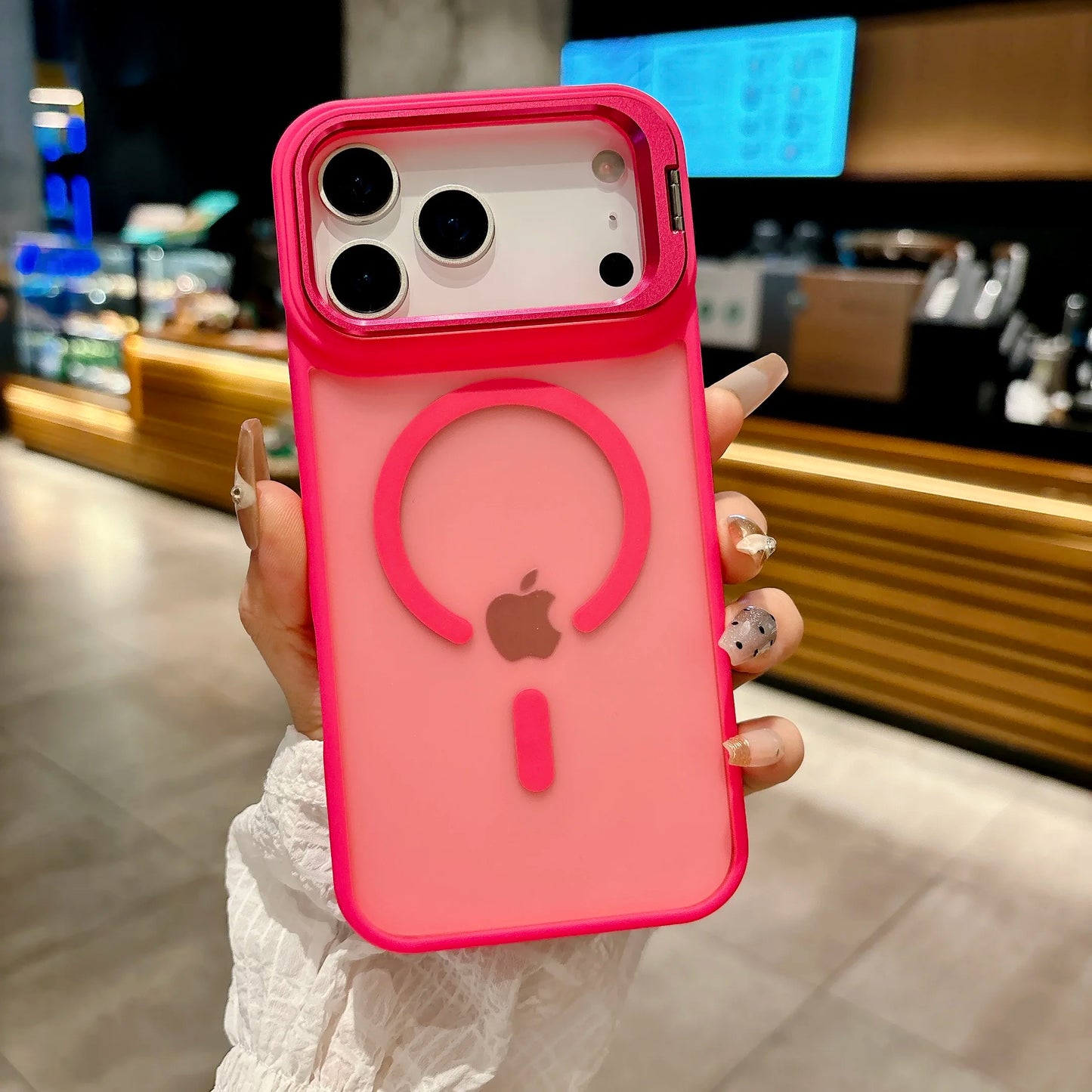 New Frosted Matte Translucent Magnetic Case For iPhone 17 17Pro 17Air 17 Pro Max Metal Bracket For Magsafe Wireless Charge Cover