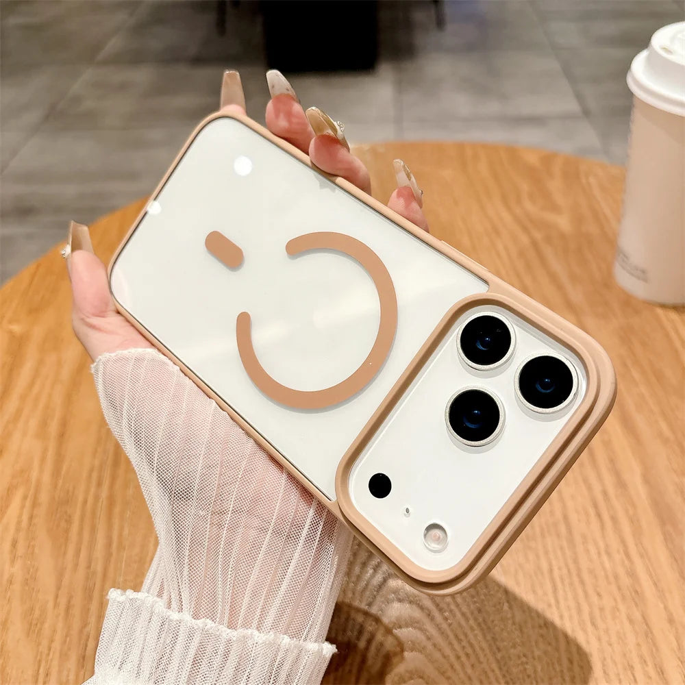 Luxury For Magsafe Magnetic Wireless Charge Case For iPhone 17Air 11 12 13 14 15 16 17 Pro Max Plus Transparent Hard Back Cover