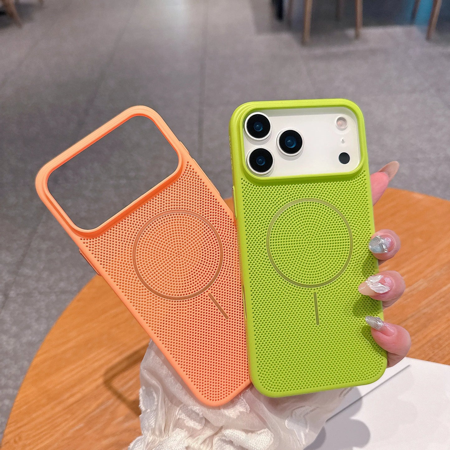 Cooling Heat Dissipation Mesh Magnetic Magsafe Case for iPhone 17 16 15 14 13 12 11 Pro Max Plus 17 Air Wireless Charging Cover