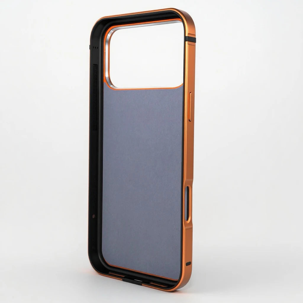 High End Magnetic Original Color Backplate Phone Case, For IPhone 17 Pro 17 Promax Metal Frame Anti Drop Protection Hard Case