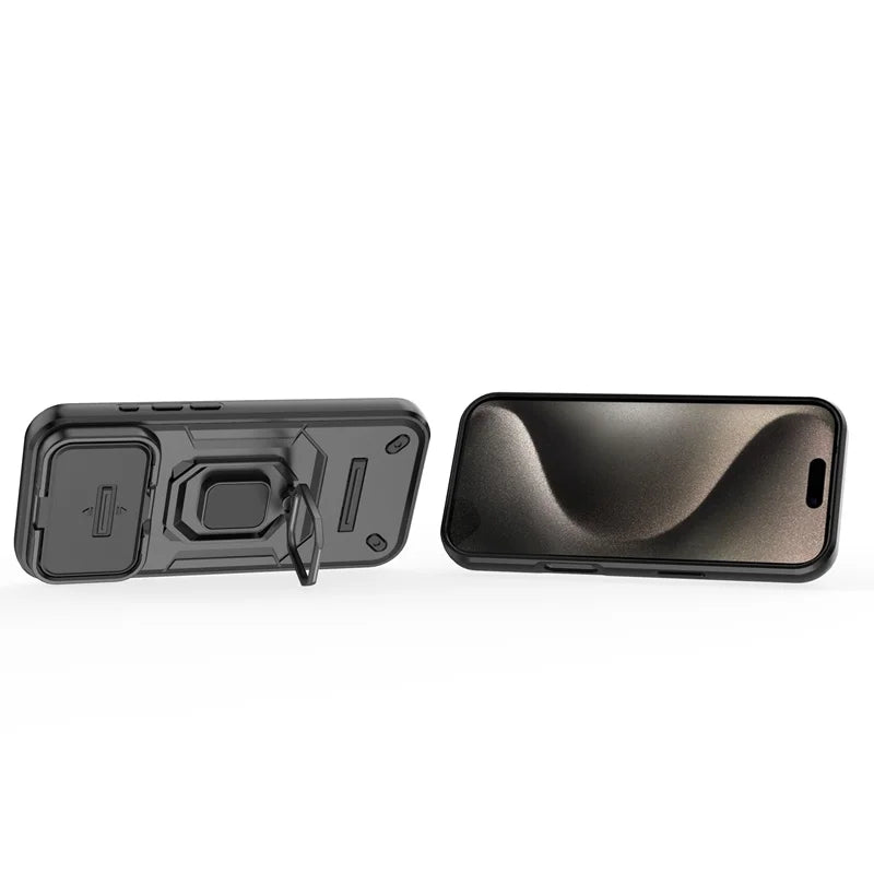 Armor Funda For iphone 17 Pro Max 5G Case Slide Camera Protect Ring Holder Cover For iphone17 Air Coque Capa