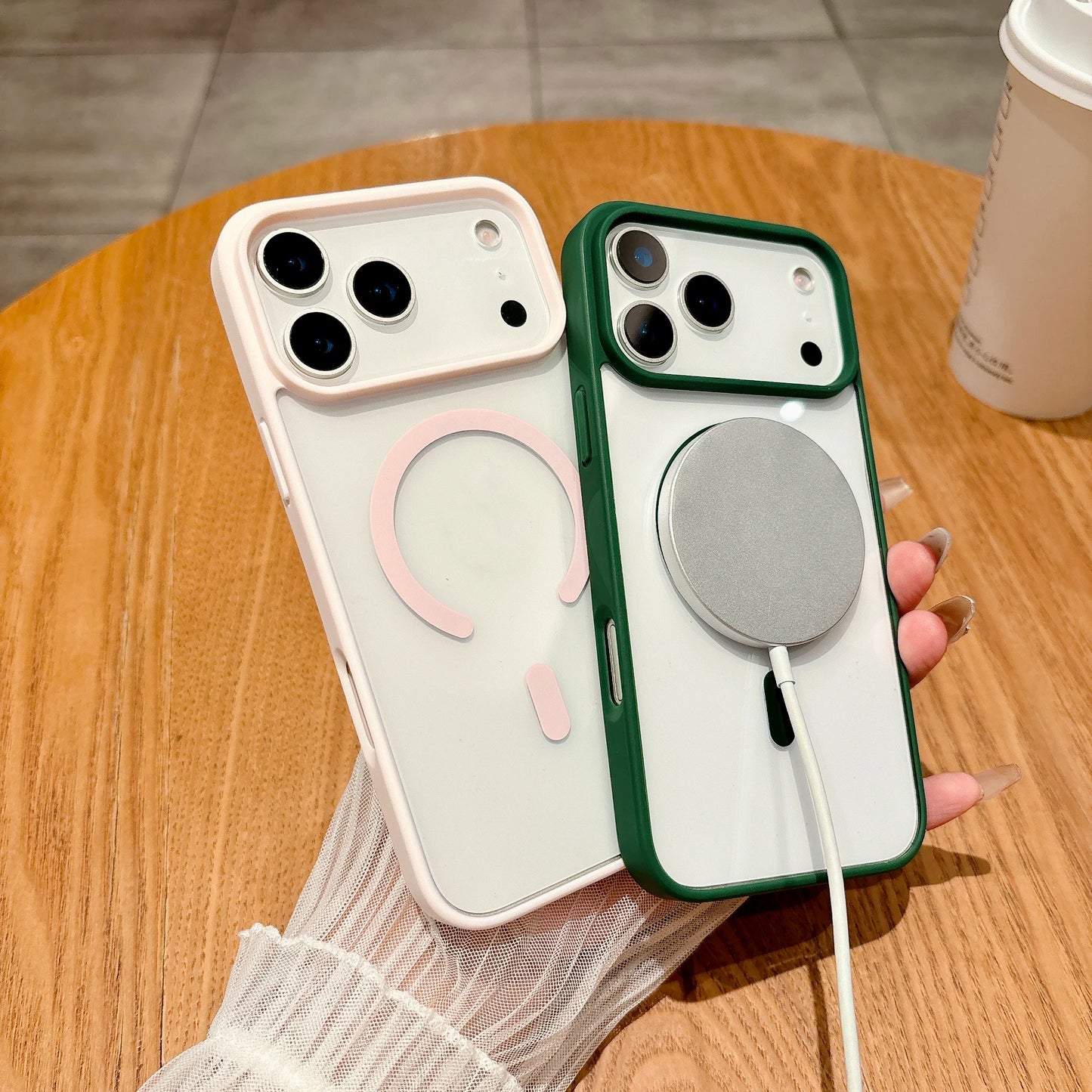 Luxury For Magsafe Magnetic Wireless Charge Case For iPhone 17Air 11 12 13 14 15 16 17 Pro Max Plus Transparent Hard Back Cover