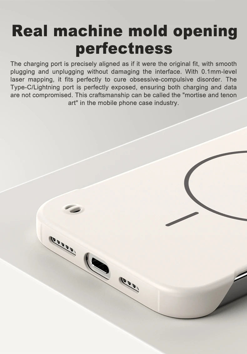 Frameless Solid Color Magnetic Case For iPhone 17 Max Plus Magsafe Hard PC Matte Back Cover