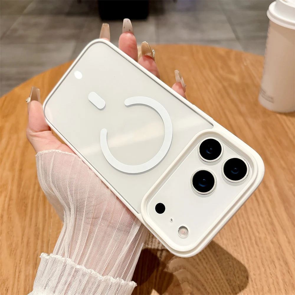 Luxury For Magsafe Magnetic Wireless Charge Case For iPhone 17Air 11 12 13 14 15 16 17 Pro Max Plus Transparent Hard Back Cover