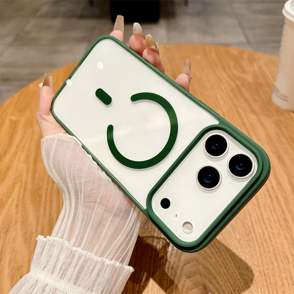 Luxury For Magsafe Magnetic Wireless Charge Case For iPhone 17Air 11 12 13 14 15 16 17 Pro Max Plus Transparent Hard Back Cover