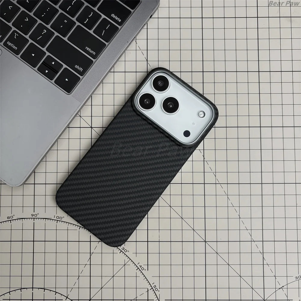 Aramid Carbon Fiber Magnetic Case for iPhone 17 Pro Max Frame Kevlar Fiber Cover for iPhone 17 Pro Magsafe Cases Funda