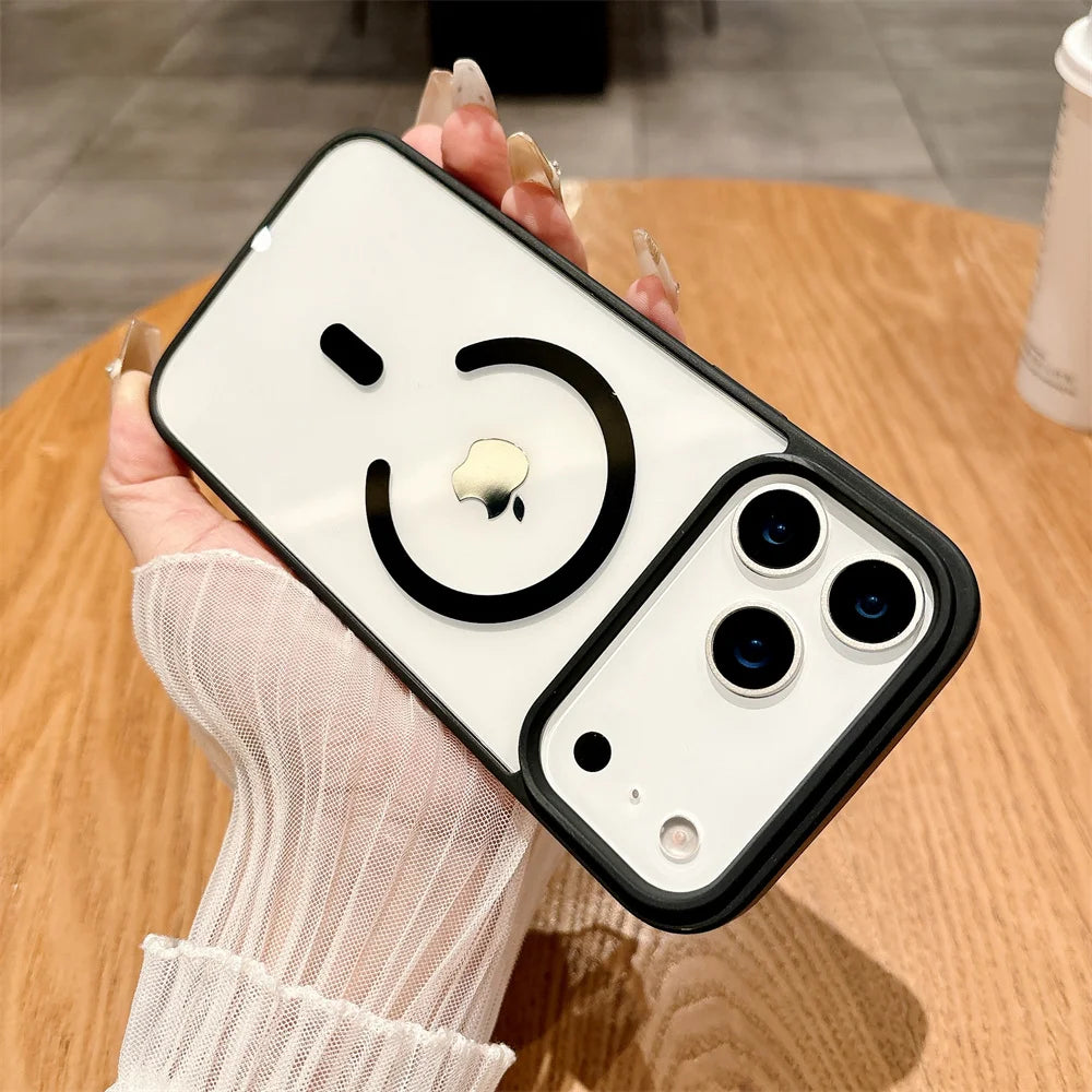 Luxury For Magsafe Magnetic Wireless Charge Case For iPhone 17Air 11 12 13 14 15 16 17 Pro Max Plus Transparent Hard Back Cover