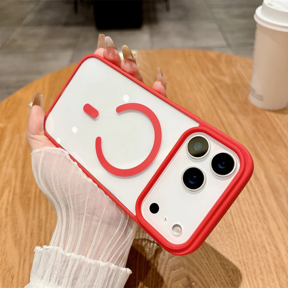 Luxury For Magsafe Magnetic Wireless Charge Case For iPhone 17Air 11 12 13 14 15 16 17 Pro Max Plus Transparent Hard Back Cover