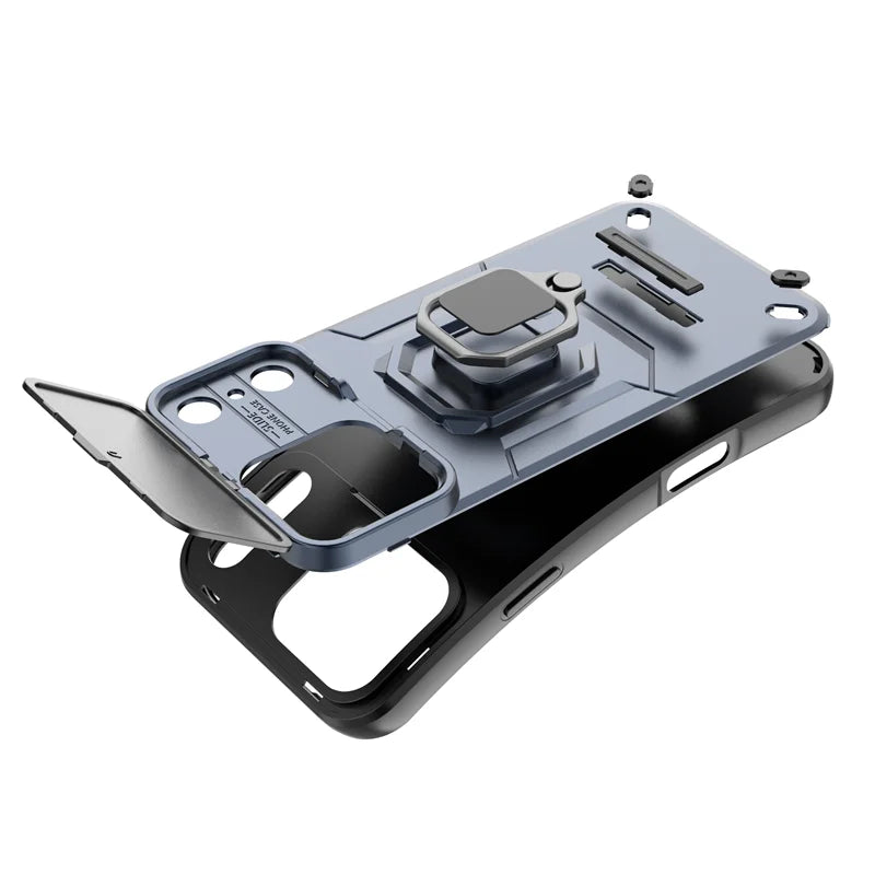 Armor Funda For iphone 17 Pro Max 5G Case Slide Camera Protect Ring Holder Cover For iphone17 Air Coque Capa