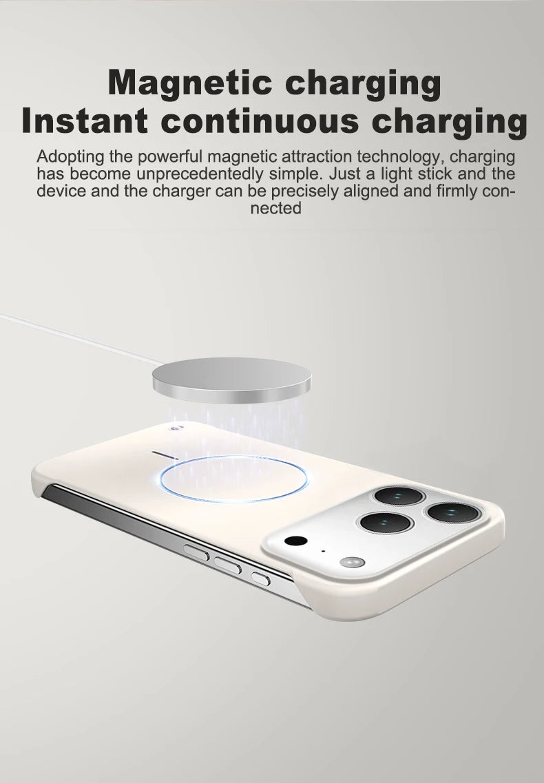 Frameless Solid Color Magnetic Case For iPhone 17 Max Plus Magsafe Hard PC Matte Back Cover