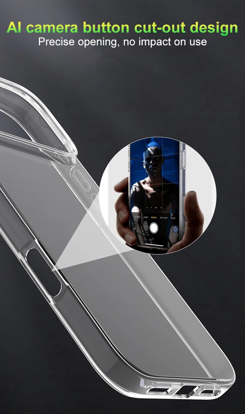 Luxury Silicone Soft Case For iPhone 17 Air Pro Max Ultra Thin Transparent Clear Back Cover For iPhone17 17ProMax Slim Shell