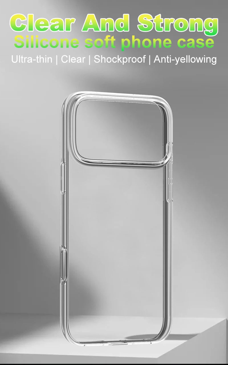Luxury Silicone Soft Case For iPhone 17 Air Pro Max Ultra Thin Transparent Clear Back Cover For iPhone17 17ProMax Slim Shell