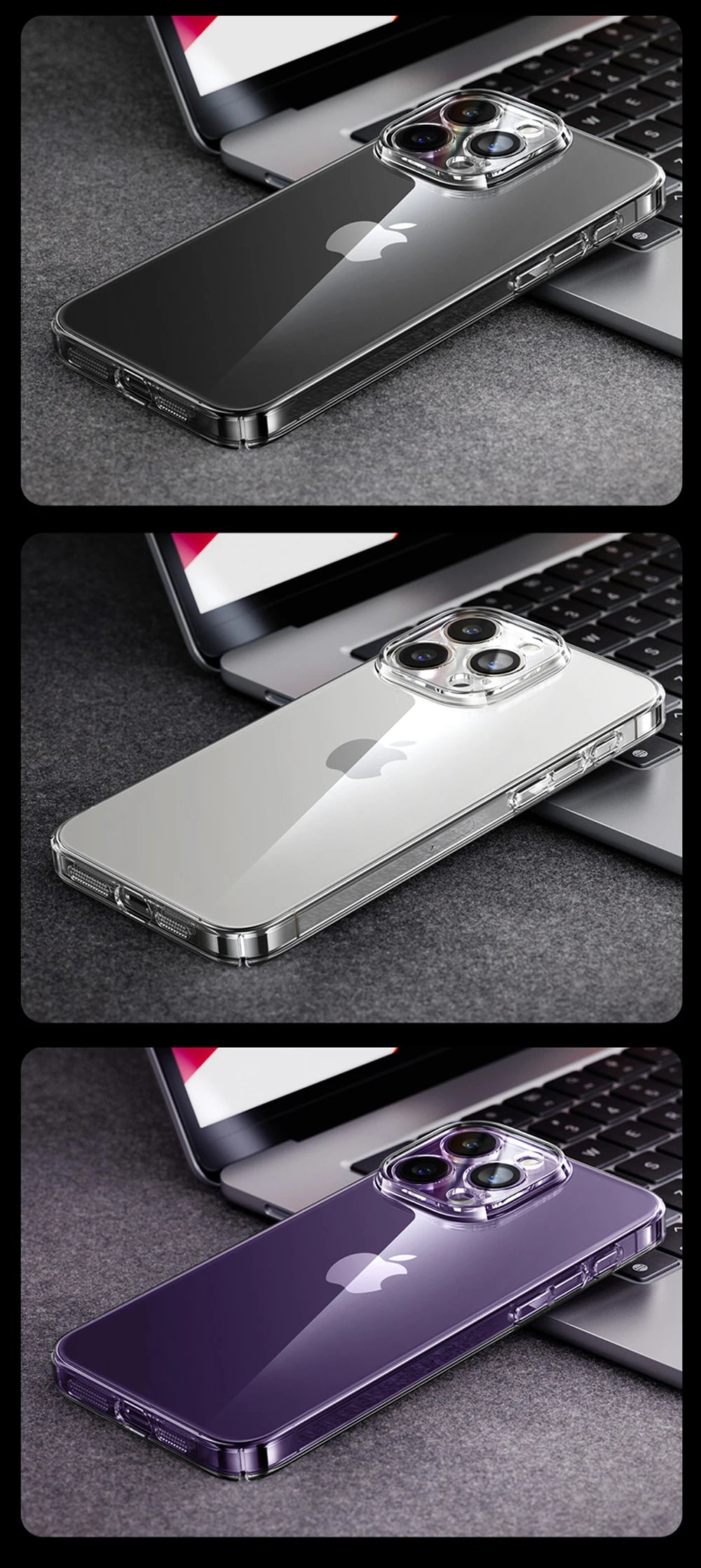 Joyroom Case For iPhone 17 Pro Max Case Crystal Transparent No Yellowing Lens Protection Cover For iPhone 16 Pro Shockproof Case