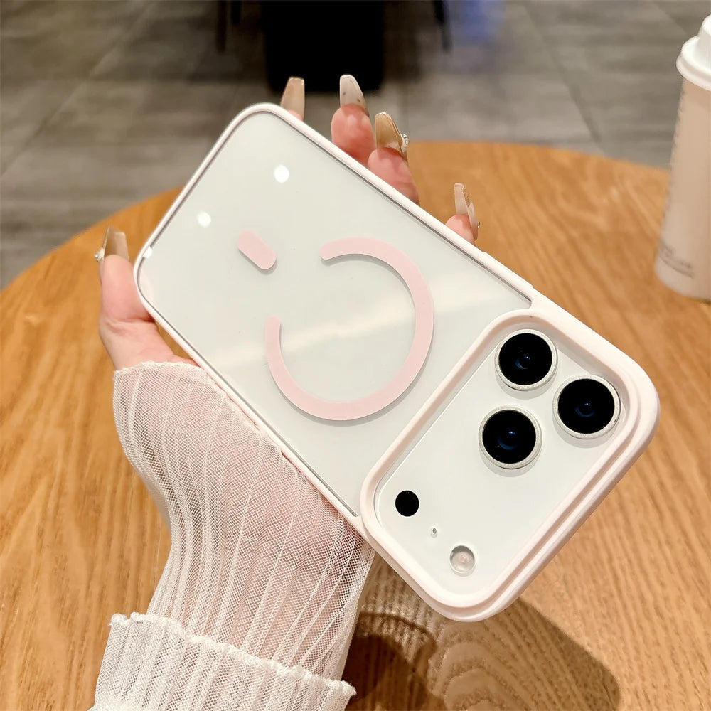 Luxury For Magsafe Magnetic Wireless Charge Case For iPhone 17Air 11 12 13 14 15 16 17 Pro Max Plus Transparent Hard Back Cover