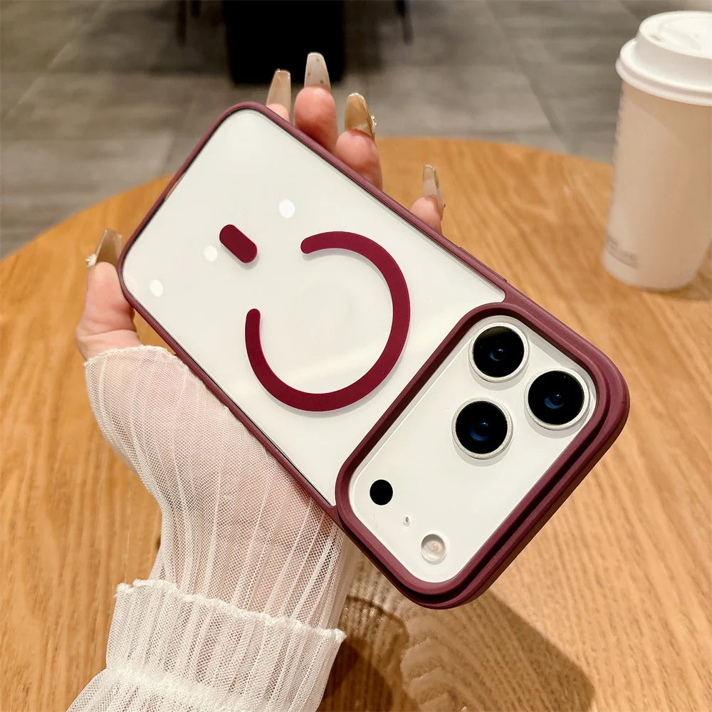 Luxury For Magsafe Magnetic Wireless Charge Case For iPhone 17Air 11 12 13 14 15 16 17 Pro Max Plus Transparent Hard Back Cover