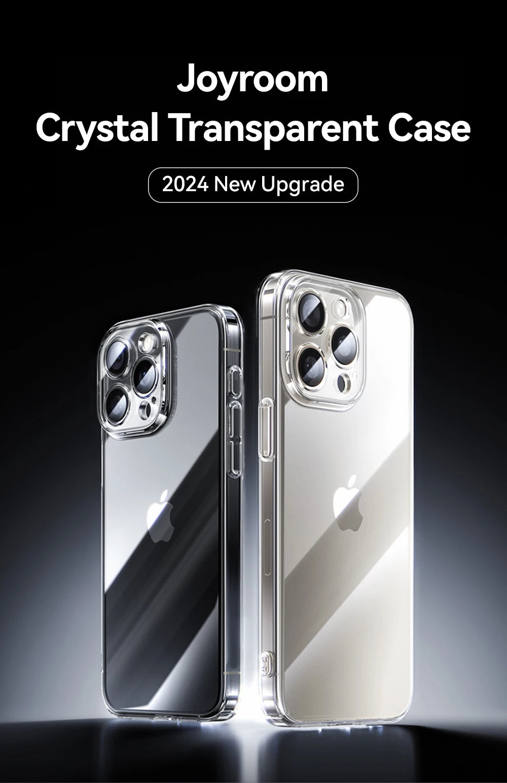 Joyroom Case For iPhone 17 Pro Max Case Crystal Transparent No Yellowing Lens Protection Cover For iPhone 16 Pro Shockproof Case