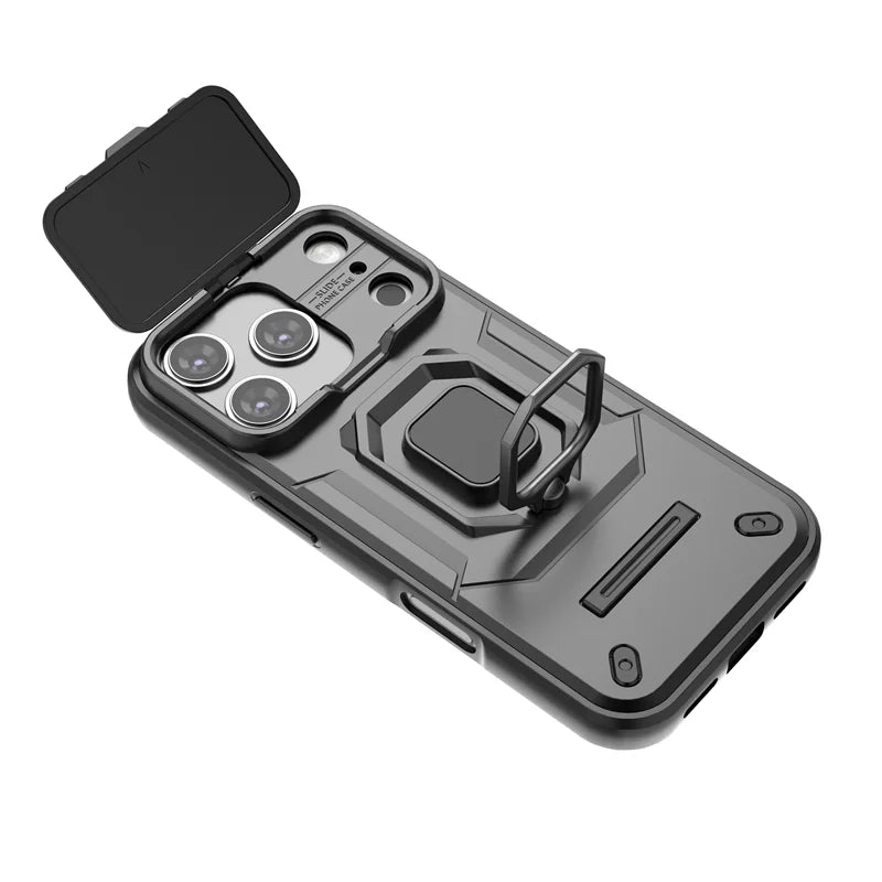 Armor Funda For iphone 17 Pro Max 5G Case Slide Camera Protect Ring Holder Cover For iphone17 Air Coque Capa