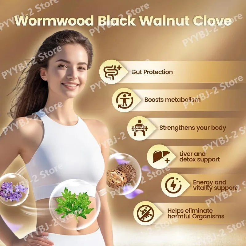 240 Count Wormwood Black Walnut Clove Capsules Cleanse Detox Care Support with 6600mg 18 in 1 Herbal Blend with Pumpkin Seed