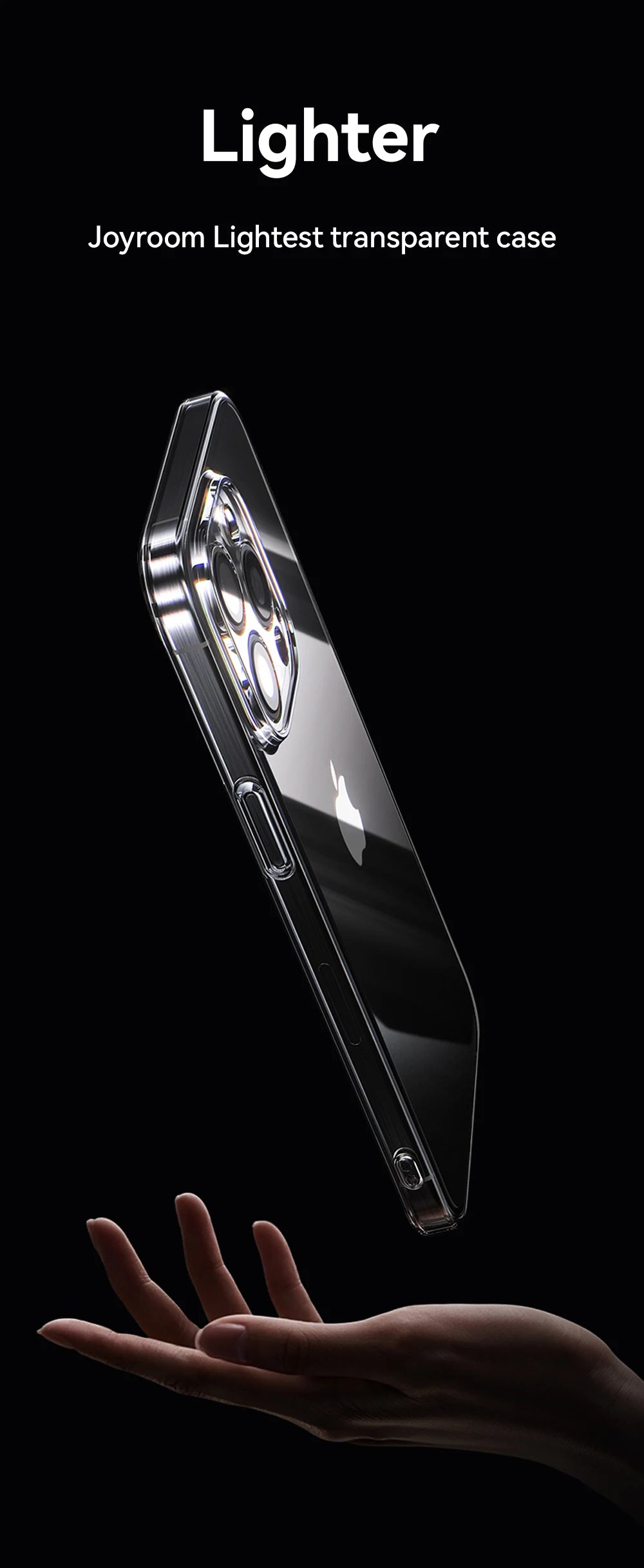 Joyroom Case For iPhone 17 Pro Max Case Crystal Transparent No Yellowing Lens Protection Cover For iPhone 16 Pro Shockproof Case