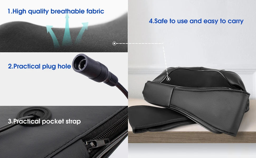 Shiatsu Neck & Shoulder Massager with Heat – Deep Kneading U-Shape Electric Massager