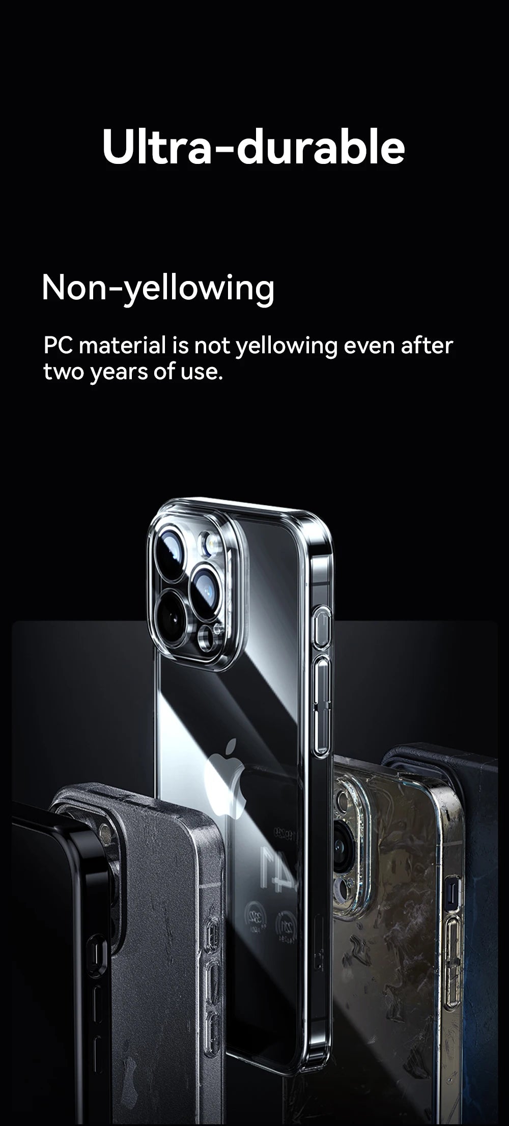 Joyroom Case For iPhone 17 Pro Max Case Crystal Transparent No Yellowing Lens Protection Cover For iPhone 16 Pro Shockproof Case