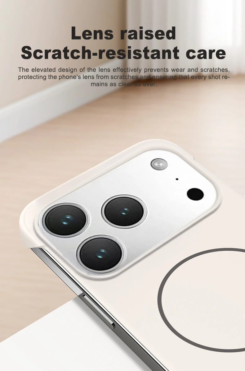 Frameless Solid Color Magnetic Case For iPhone 17 Max Plus Magsafe Hard PC Matte Back Cover