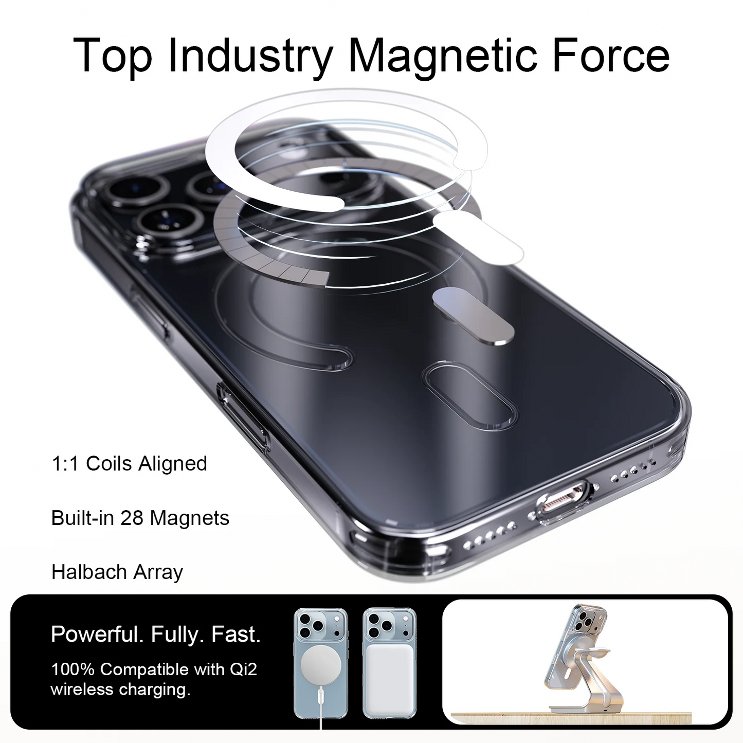 Bonola Magnetic Clear Case for iPhone 17 Pro Max/17 Hard PC HD Transparent Cover for iPhone 17 Air Shockproof Protective Cases